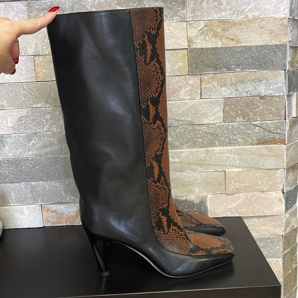 Jimmy Choo Mabyn 85 Leather Heeled Knee-High Boots - Picture 8 of 17